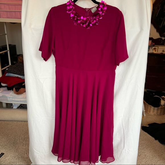 ASOS Design Raspberry Women’s Tea Length Dress - Picture 3 of 4